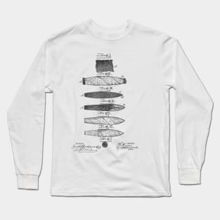 Cigar Vintage Patent Hand Drawing Long Sleeve T-Shirt